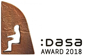 Foto des DASA-Awards: ein Kreissgement mit einem ausgesparten sitzenden Menschen. 