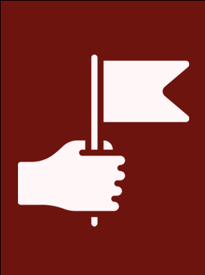 Vereinfachte Grafik einer Hand, die ein F&auml;hnchen h&auml;lt.