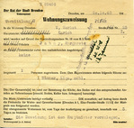 Wohnungszuweisung Herkunft: Dresden, Sachsen Datierung: 20. Oktober 1948 Leihgeber: Industriemuseum Chemnitz im Sächsischen Industriemuseum © Industriemuseum Chemnitz, Scan: Carola Hütcher
