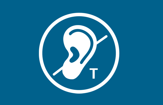Grafik mit einem Symbol für Hörgeschädigte mit und ohne Hörhilfe